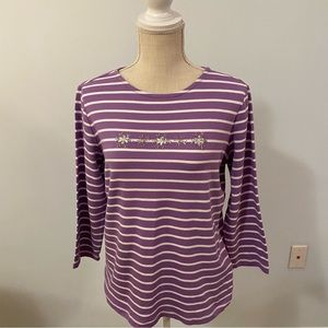 Christopher and Banks purple striped T-shirt L